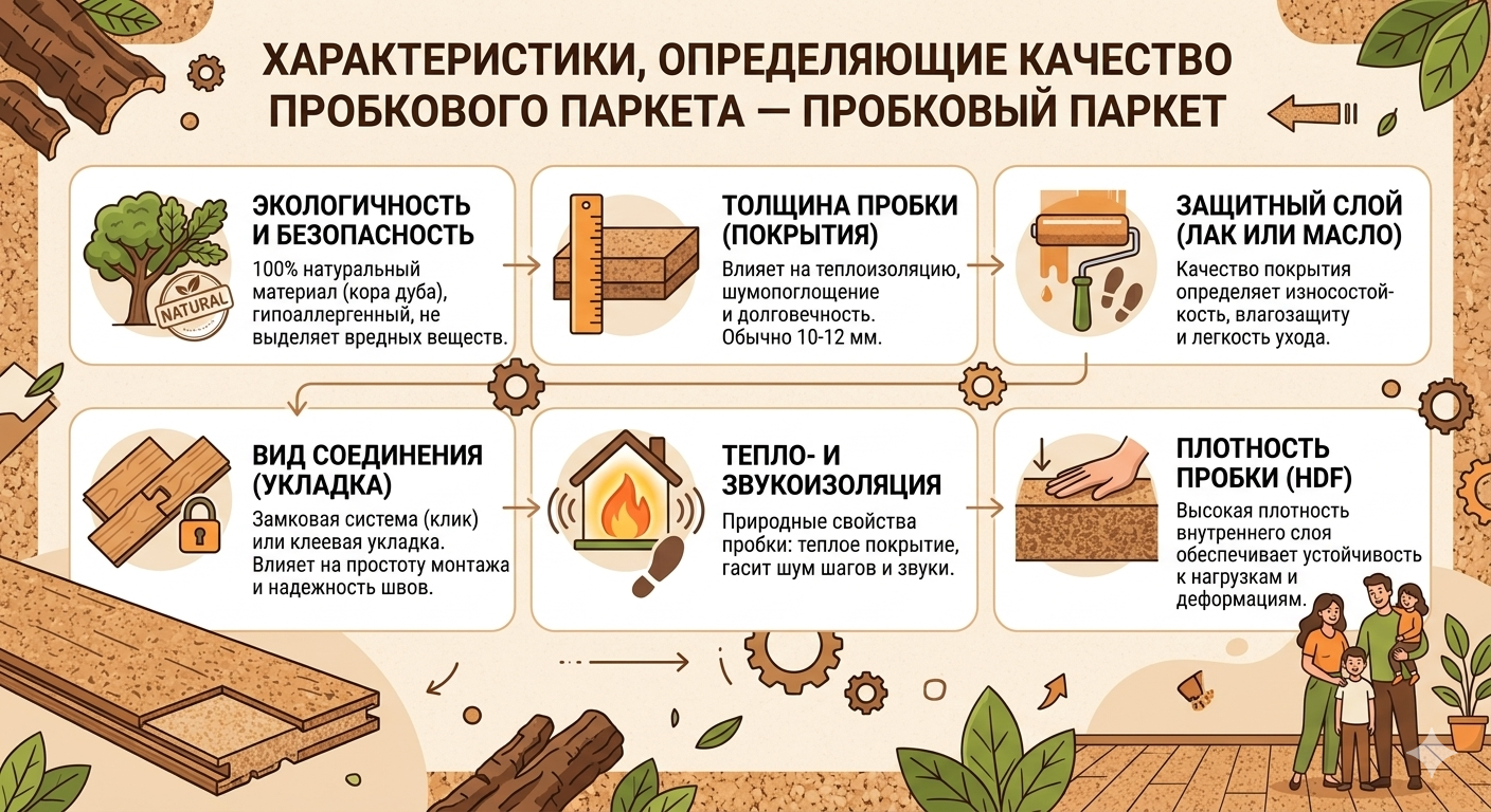 Какие характеристики определяют качество пробкового паркета — пробковый паркет