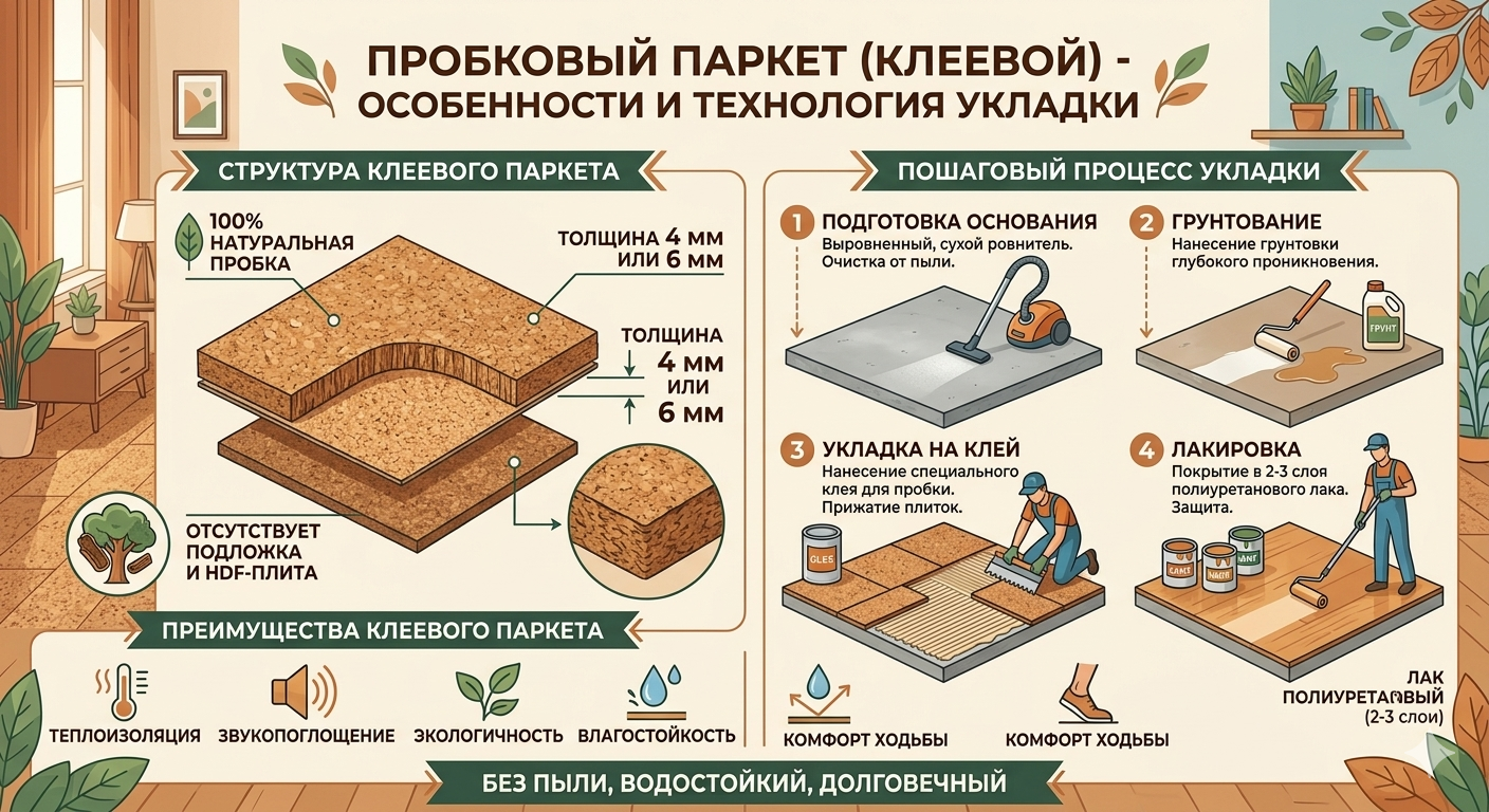 Что представляет собой пробковый паркет и почему он востребован — пробковый паркет