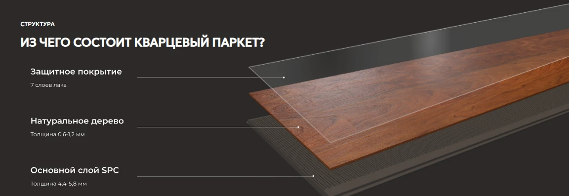 Инженерная доска Quartz Parquet Классик 5 мм Дуб Пряная Ваниль1258-05