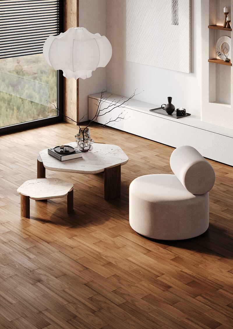 Кварцевый паркет Quartz Parquet Штучный паркет Дуссия Африканская 44-400-63 5/0,6 мм