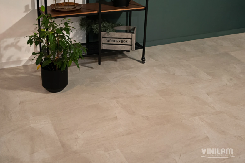 Плитка Vinilam CERAMO STONE 8 мм 71615 Бетон Белый (пробковая подложка)
