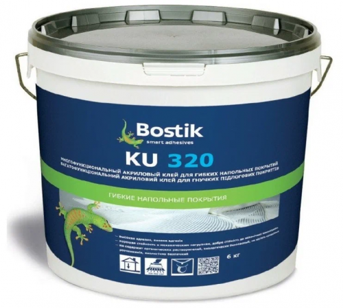 Клей универсальный акриловый эмульсионный BOSTIK KU, кг Объём: 6