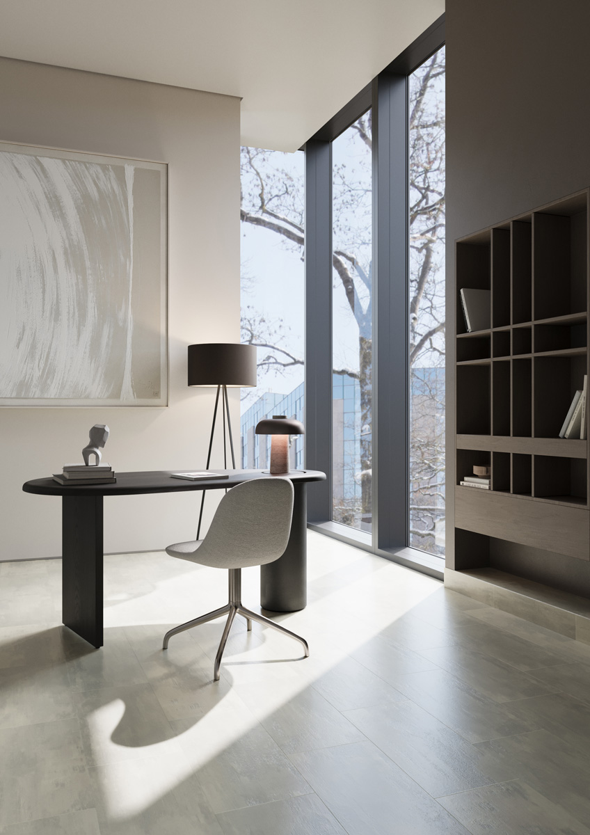 Кварц-виниловая плитка Fargo Stone LVT Бетон Норд 48143-13 фаска