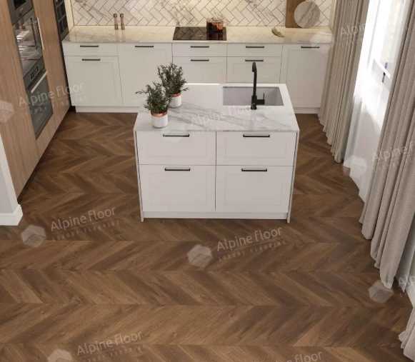 Плитка Alpine floor CHEVRON Дуб Коричневый ECO 18-13 MC