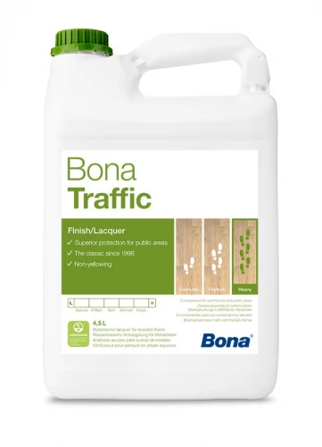 Водный двухкомпонентный лак Bona Traffic K полуматовый, K; Объём:, +, л Уровень глянца: полуматовый; 4, 5+0, 45