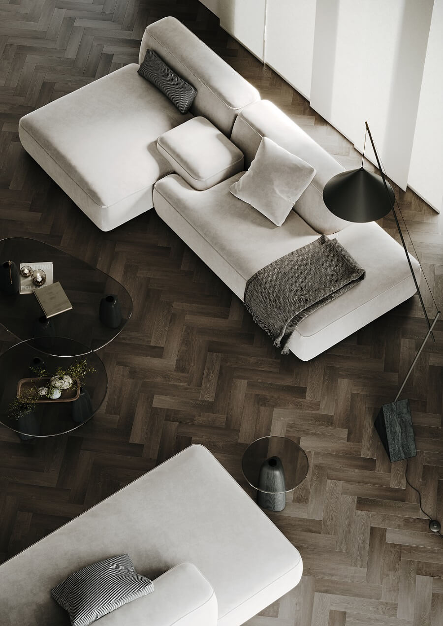 Кварцевый ламинат Fargo Herringbone Дуб Кальвадос 44-62W921