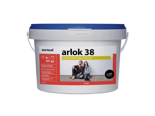 Водно-дисперсионный клей Arlok 38, банка 6,5 кг (~ 21 m2)