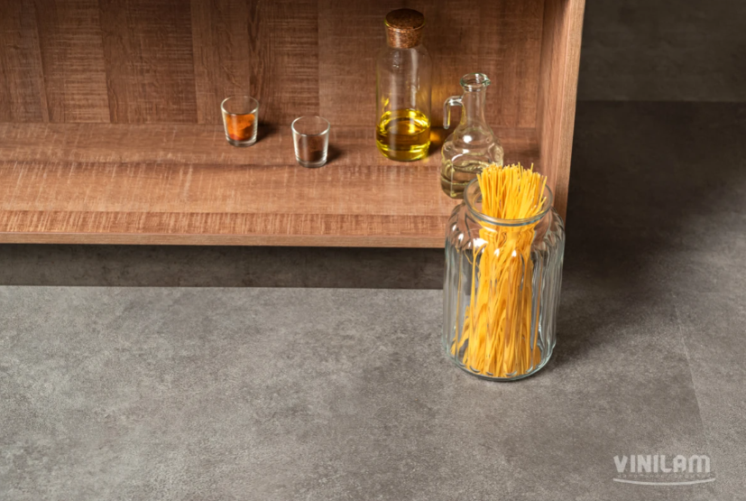 Плитка Vinilam CERAMO STONE 8 мм 71610 Цемент Cтальной (пробковая подложка)
