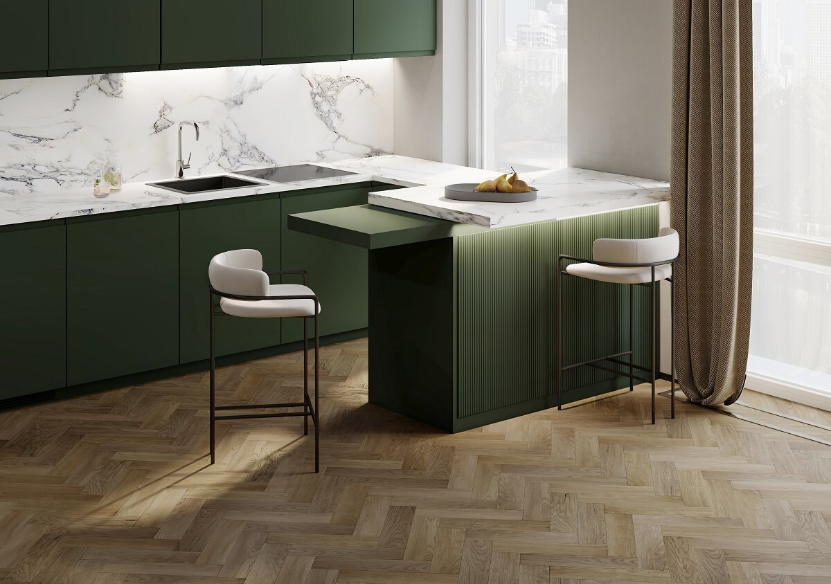 Кварцевый ламинат Fargo Herringbone Дуб Монако 44-63W948