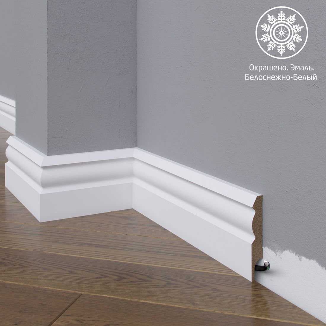 Плинтус Astra Decor МДФ 21-100-10 Белая эмаль