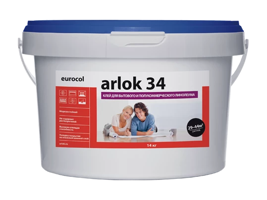 Клей для бытового и полукоммерческого линолеума Arlok, кг Объём: 14
