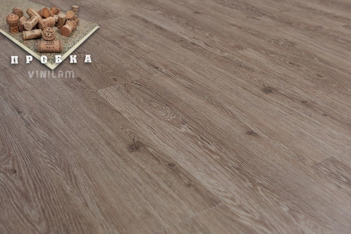 Плитка Vinilam CORK 7 мм 04-018 Дуб Брюссель