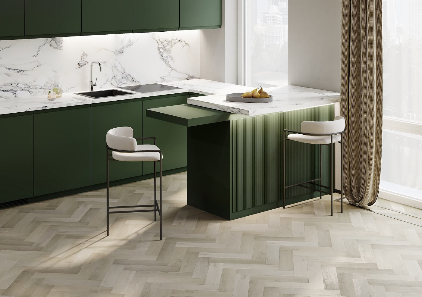 Кварцевый ламинат Fargo Herringbone Дуб Рокфорд 44-10004-1