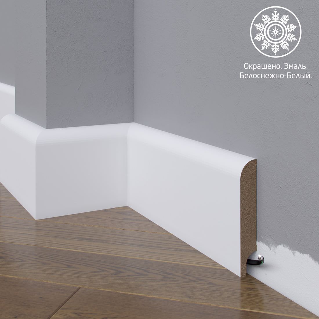 Плинтус Astra Decor МДФ 10-150-18 Белая эмаль