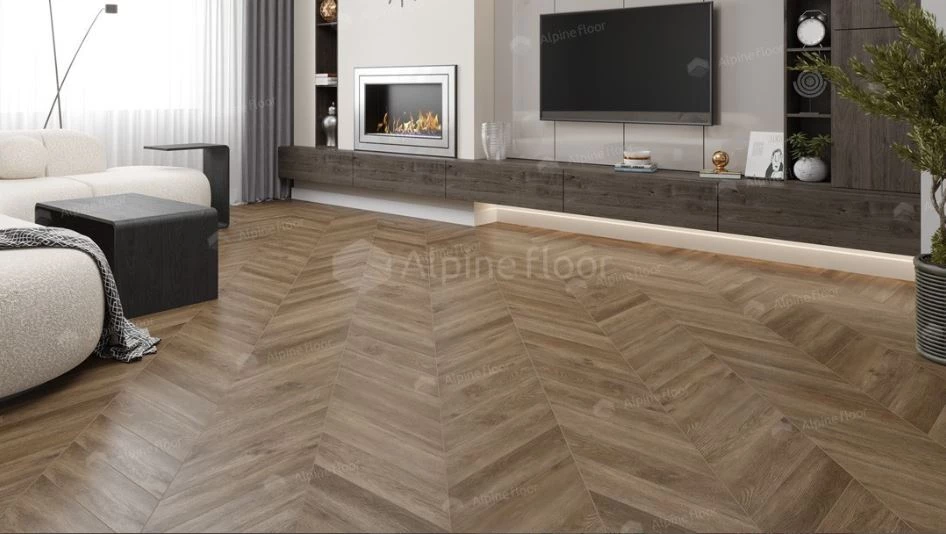Плитка Alpine floor CHEVRON LVT Макадамия ECO 20-5