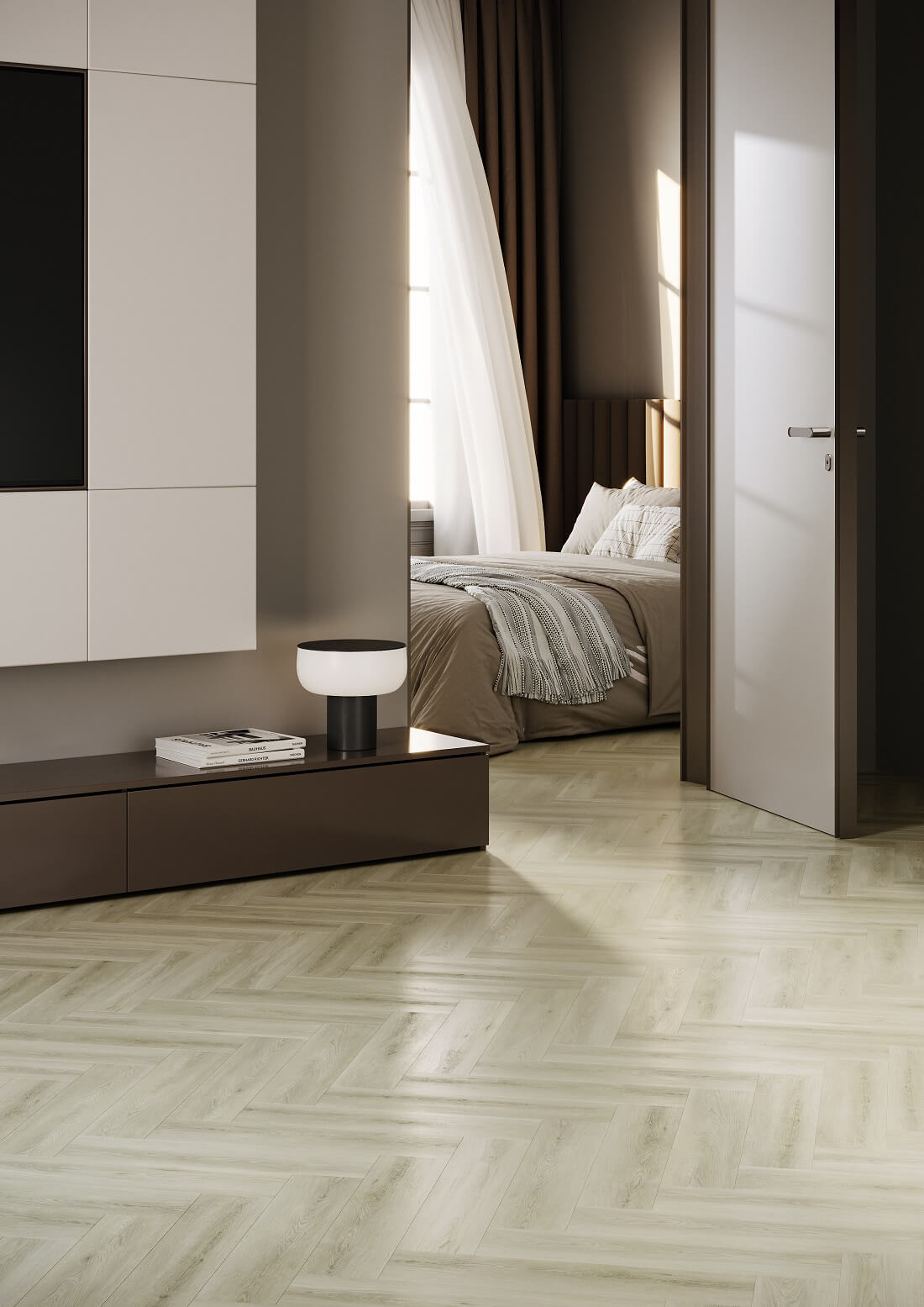 Кварцевый ламинат Fargo Herringbone Дуб Бирмингем 44-6191-4