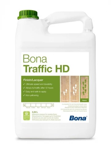 Водный двухкомпонентный лак Bona Traffic HD, полуматовый Уровень глянца: