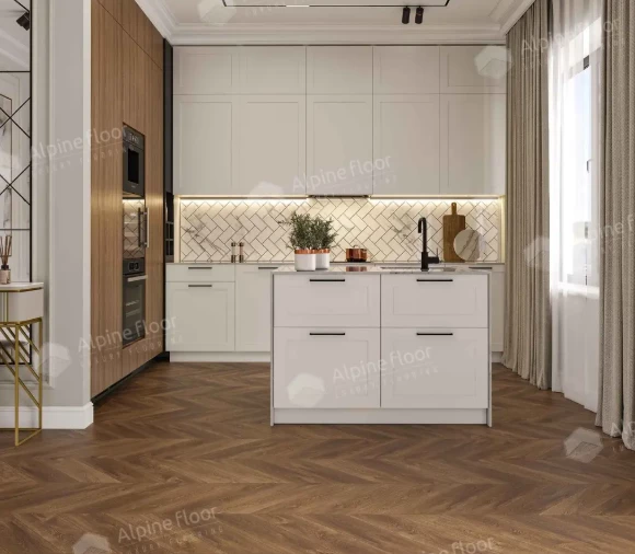 Плитка Alpine floor CHEVRON Дуб Коричневый ECO 18-13 MC