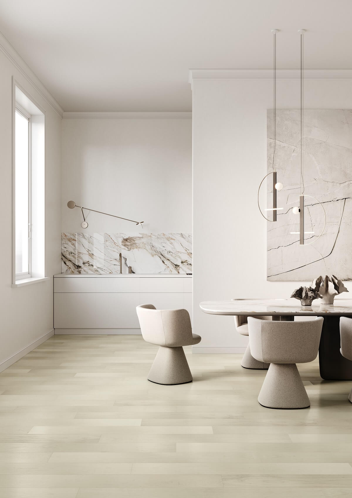 Кварцевый паркет Quartz Parquet Классик Клён Американский Белый 400-56 7/1,2 мм