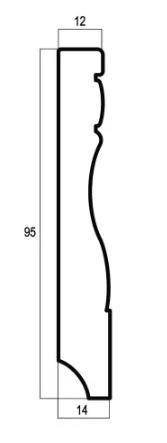 ПЛИНТУС 95 ДУБ БЕЛЕНЫЙ, 153-6