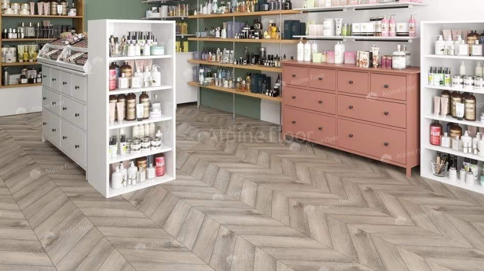 Плитка Alpine floor CHEVRON LVT Дуб Исида ECO 20-8