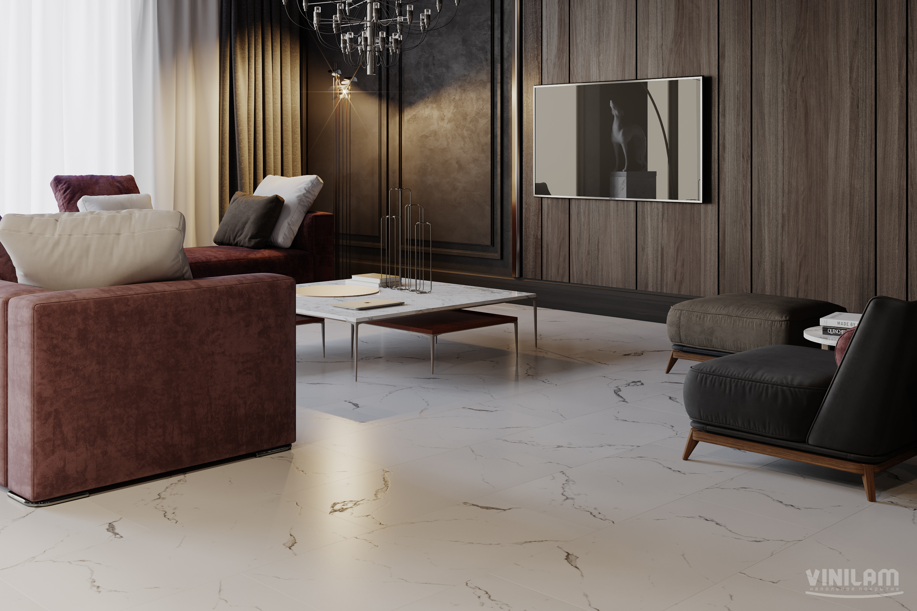 Клеевая LVT плитка Vinilam