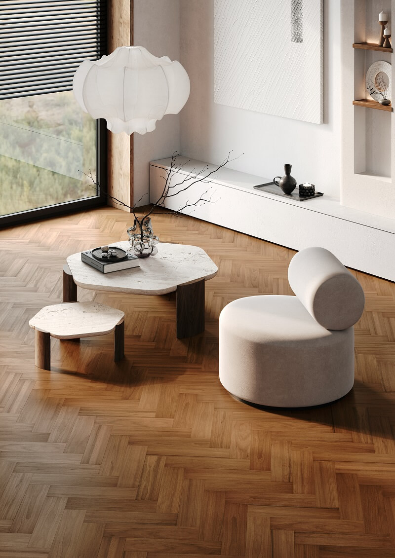 Кварцевый паркет Quartz Parquet Штучный паркет Дуссия Африканская 44-400-63 5/0,6 мм