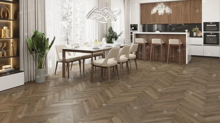 Плитка Alpine floor CHEVRON Дуб Насыщенный ECO 18-4 MC
