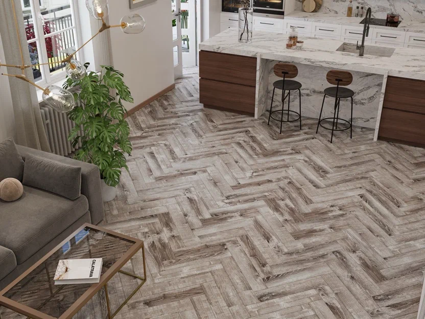 Плитка CronaFloor HERRINGBONE 4, 5 мм ДУБ ТУЛОН