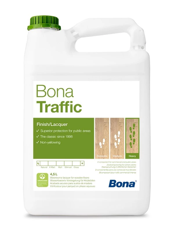 Водный двухкомпонентный лак Bona Traffic K матовый; Объём:, +, л Уровень глянца: 4, 5+0, 45