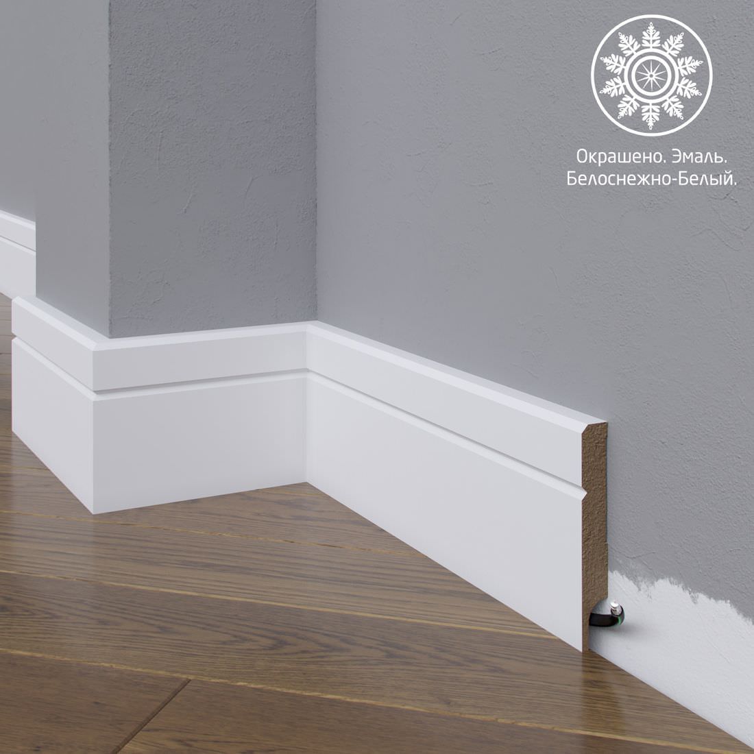 Плинтус Astra Decor МДФ 20-072-10 Белая эмаль