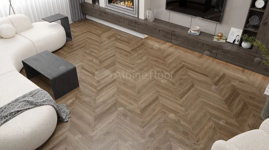 Плитка Alpine floor CHEVRON LVT Макадамия ECO 20-5
