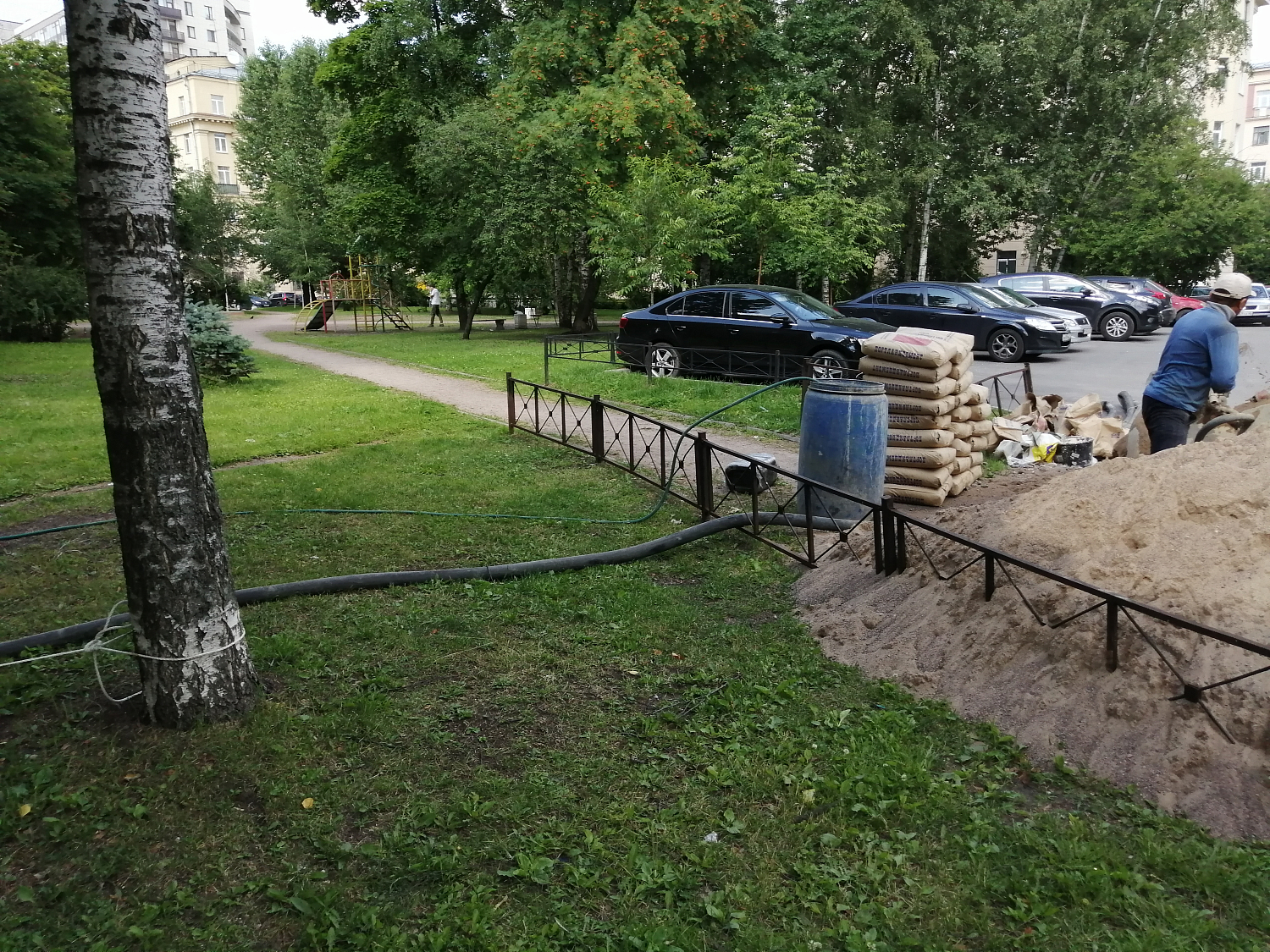 Монтаж профлиста и заливка стяжки