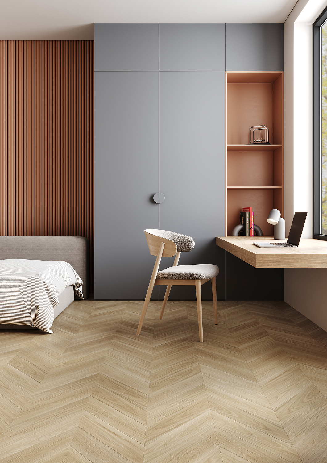 Кварцевый паркет QUARTZ PARQUET  Французкая Ёлка Дуб Испанский 99-404 6/0,6 мм