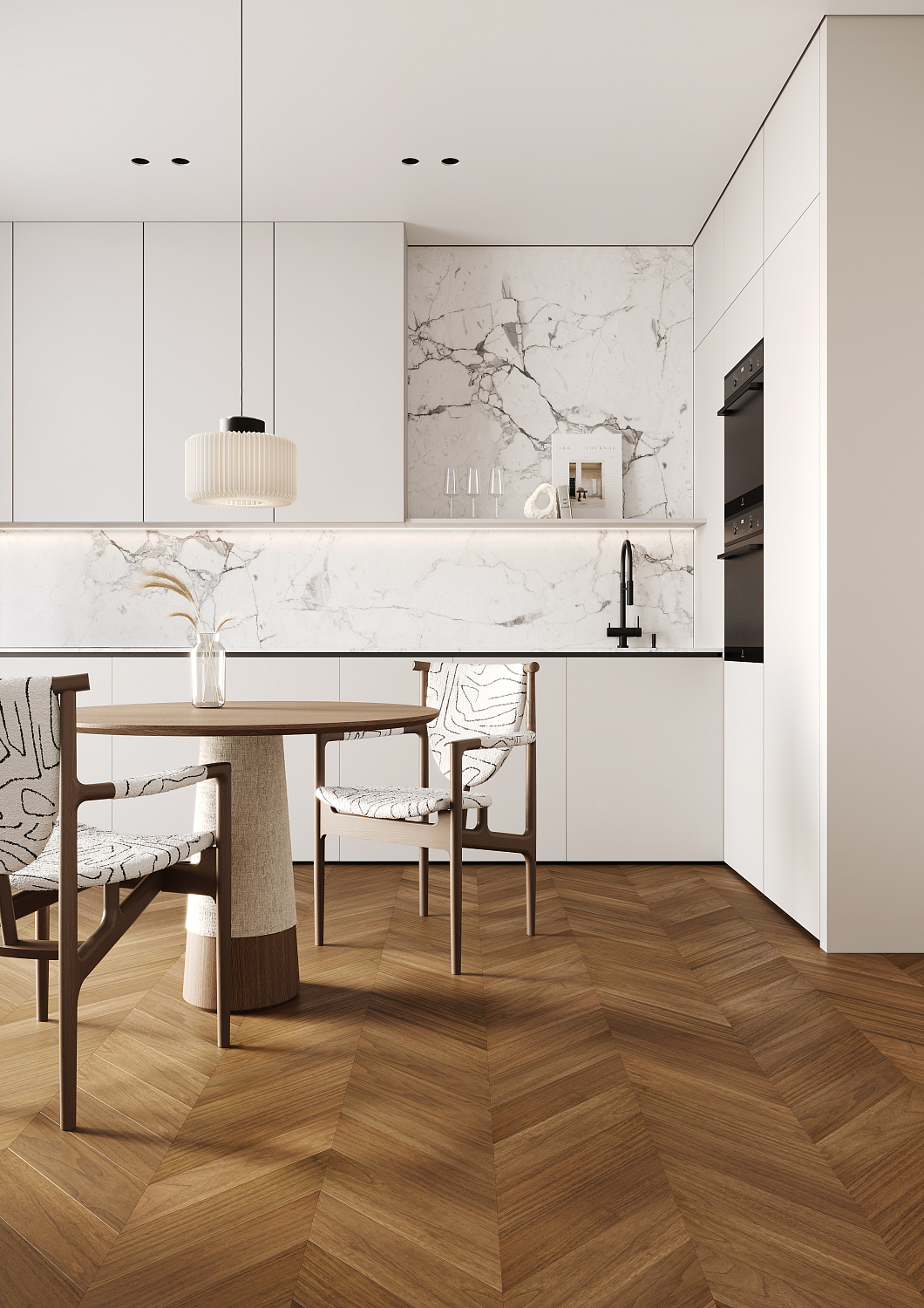 Кварцевый паркет QUARTZ PARQUET  Французкая Ёлка Орех Американский 99-400-296/0,6 мм